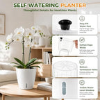 Upgraded Self Watering Pots for Indoor Plants, 8-Pack 5/6.7 Inch Top-Fill Self Watering Planter with Water Window, Clear Wick Inner Basket with Drainage, White (5 Pcs 5" and 3 Pcs 6.7") - Image 3