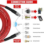 NIFUAL Sewer Jetter Kit for Pressure Washer,50FT 5800PSI Pressure Drain Cleaner 1/4 Inch NPT Corner Rotating and Button Hose Sewer Jetting Nozzle for Homeowners & DIYers (50FT) - Image 2