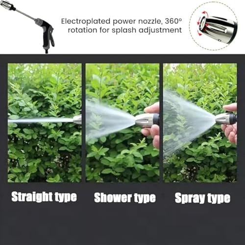 High Pressure Hose Nozzle with Foam Cannon, Metal Water Spray Gun for Car Wash & Garden 360° Rotating, Durable Stainless Steel Spray Nozzle (Grey-a,One Size) - Image 3