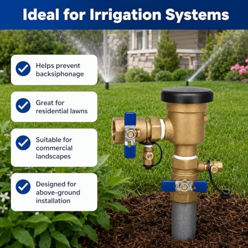 1" Pressure Vacuum Breaker Assembly – Bronze Body, Dual Shutoff Valves, Protective Top Cap, 1 in FNPT, Integrated Test Cocks – Durable Backflow Preventer for Irrigation & Lawn Systems - Image 7