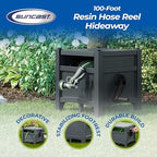 Suncast 100 ft Garden Hose Reel Hideaway, Cyberspace Grey - Image 3