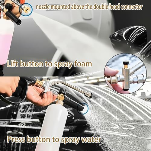 Selkie Foam Cannon with Pressure Washer Gun and Dual Connector, 3-in-1 Car Foam Cannon Kits with 1/4 Inch Quick Connector, 7 Pressure Washer Nozzle Tips, Dual-Connector Accessory - Image 7