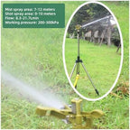 Lawn Rocker Nozzle Impact Sprinkler on Spike Base Zinc Alloy Water Universal Connector with Brass Head(Tripod Base) - Image 4