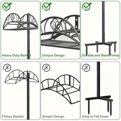 Generic Sturdy Hose Hanger Hose Reel Rack Stand Garden Hose Holder Water Hose Reel Water Hose Holders For Outside Heavy Duty Freestanding Garden Hose With 4 Spikes For Lawn Garden Yard-Black - Image 2