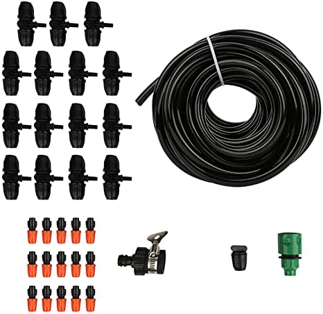 Pssopp Drip Irrigation System Kit 49.2FT Quick Connect Garden Watering System with 15 Atomizing Nozzles Automatic Faucet Connection for Greenhouse Raised Bed Potted Plants - Image 6