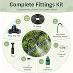 Easy-Install Garden Water Irrigation System | Flexible Multi-Sized Nozzles, Mist Spray Watering, Quick-Connect Kit (30cm Nozzle, 98.5ft/30m) - Image 6