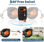 Garvee Retractable Garden Hose Reel 1/2'' 130FT, Auto Rewind Hose with 10 Pattern Nozzle, Lock Any Length Water Hose, Wall Mounted 180° Swivel Bracket, 3-Layer PVC Hose with Brass Couplings - Image 5