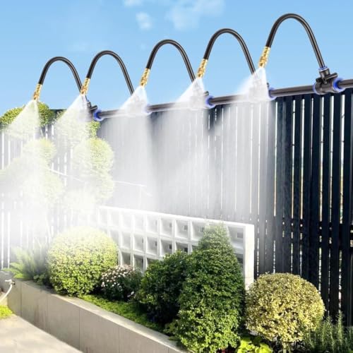 Tubing Drippers Garden Irrigation Kit for Raised Garden Bed/Havc/Potted Plants, Outdoor Misting Cooling System(H 12 in(30cm) Nozzle,L 49ft(15m)) by Unknown