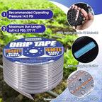 1640FT 5/8" Drip Irrigation Tape - 8 Mil 0.5 GPH 6" Spacing - Image 3