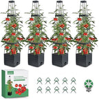 MQFORU Tomato Planter Boxes with Trellis Outdoor, 57" Self Watering Raised Garden Bed, Tall Square Planters for Indoor Plants, Large Tomato Cage for Patio, Use for Indoor Outdoor (4) by MQFORU