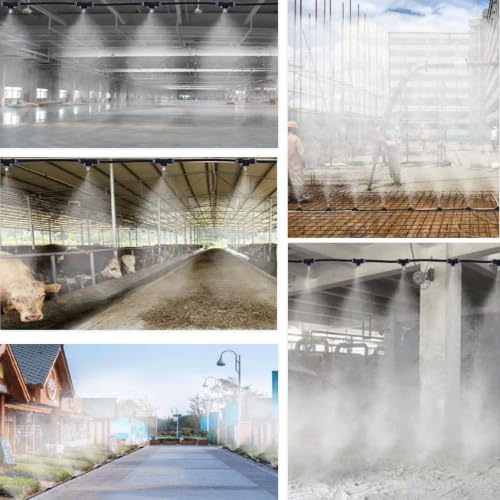 Animal Heat Relief Mist Line，Chicken Coop Misting with High Pressure Explosion Proof Hose & Nickel-Plated Brass Nozzle，Irrigation Fogging Equipment(328 ft/100m) - Image 2