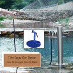 Stainless Steel Garden Water Column with Faucet - Floor Mounted Outdoor Fountain & Hose Stand for Lawns, Cleaning, and Washing (Silver, 19.7 x 8.1 in) - Image 3