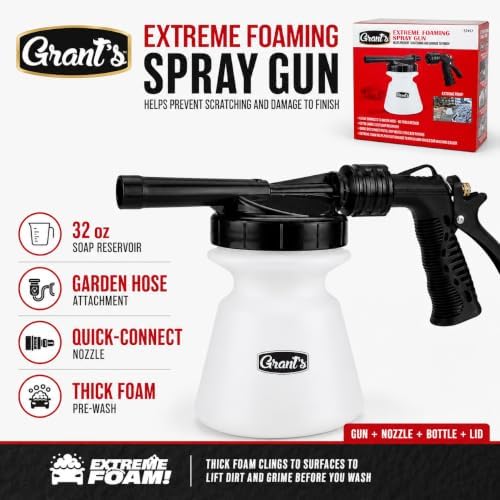 Extreme Foaming Car Wash Spray Gun – Compatible with Grant 57457 – 32oz Soap Dispenser, Garden Hose Attachment, Thick Foam for Pre-Wash, Quick Connect Nozzle - Image 4