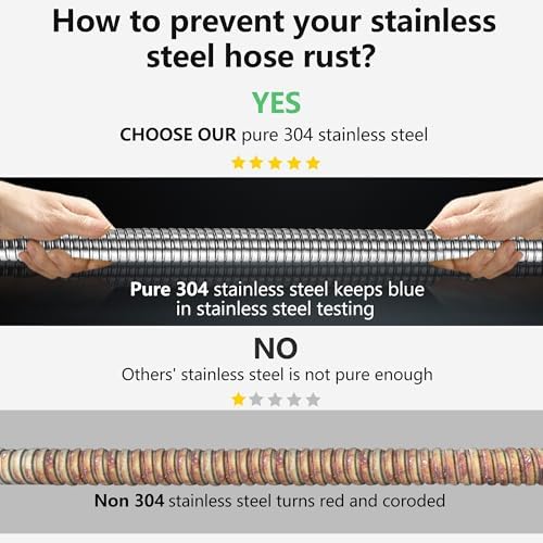 150ft Garden Hsoe - 2026 New 304 Stainless Steel Garden Hose with 3/4'' Fittings – Lightweight, Durable, and Kink-Free, Metal Water Hoses for Gardening - Image 2
