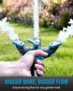 RAINPOINT 3 Way Hose Splitter, 100% Metal Heavy Duty Garden Hose Splitter With 1.9" Extra Long Handle & Individual Shut Off, 3/4 Inch GHT Thread Water Hose Connector For Outdoor Spigot Faucet (Blue) - Image 4