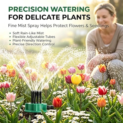 360 Degree Garden Automatic Multi Sprinkler,Irrigation Multi-Head Irrigation 12 Flexible Noodle Shape Oscillating Sprinkler,Rotating Design with Adjustable Water Flow,Large Area Coverage for Lawn - Image 4