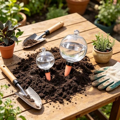 Self Watering Globes 26Oz Large Automatic Plant Waterer, Terracotta - Image 7