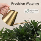 50.8 oz Watering Can Indoor Plants Stainless Steel Plant Waterer Watering Pot Sprinkle Pot Garden Flowers Plants Flower Tool Gold Watering Can with Long Spout (1500ml) - Image 5