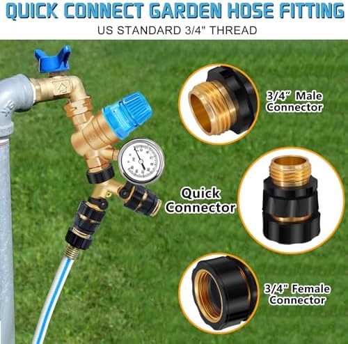 Boltigen RV Water Pressure Regulator Kit, RV Fresh Water Hose Kit with Inline Water Filter, Brass Elbow, Hose Splitter, Hose Quick Connects, Flexible Connector, 3/4'' GHT Leak Repair Kit for RV Camper - Image 6