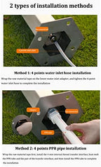 Floor-Standing Water Column with Faucet, Stainless Steel Outdoor Garden Hose Holder Anti-Freeze Cracking Vertical Water Column, Cylindrical Garden Fountain, 1/2-inch and 3/4-inch Hose Connectors - Image 3