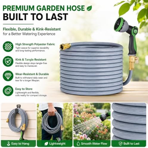 Starmist Garden Hose 50 ft with 10-Pattern Thumb Control Nozzle - Image 5