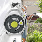 Portable Garden Hose Reel 50 ft, ABS Lightweight Hose Storage Tote with 9 Patterns Nozzle for Small Yard, Balcony & Patio, Manual Rewind & No Assembly Required - Image 2