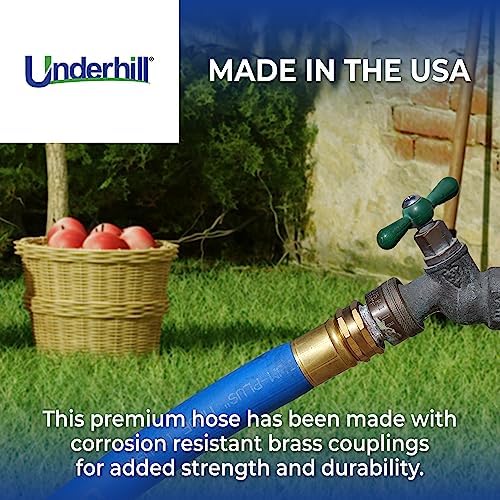Underhill UltraMax Commercial Garden Water Hose 75 ft, Lightweight, Flexible, Anti-Kink, All Weather, 1200 psi, H75-075B, ¾ Inch x 75 ft, Blue - Image 2