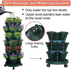 GameXcel Vertical Planter Tower - 6 Tier Stackable Garden Planters with Wheels and Tools Plant Pots for Strawberry Herb Flower and Vegetable Indoor Outdoor Use Green - Image 4