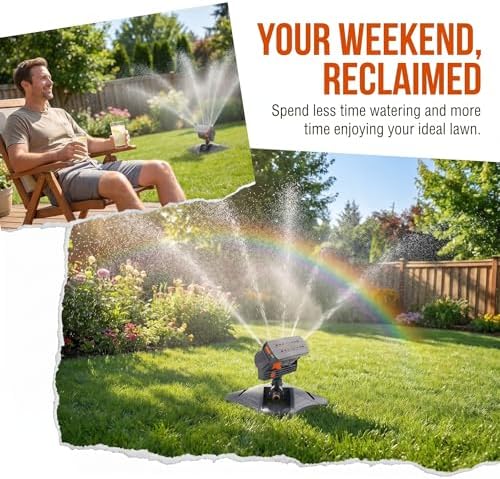 Upgraded 16-Nozzle Oscillating Sprinkler, Automatic Rocking Sprinkler, Turbo Orbit Mist Sprinklers System for Lawn Garden Yard Watering (Weight Base) - Image 6