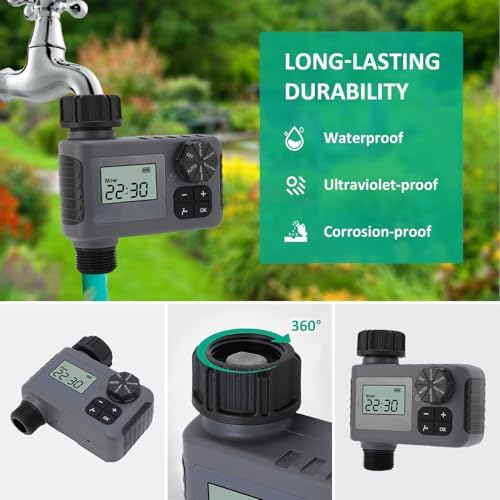 Sprinkler Timer Programmable Irrigation Controller with Manual Watering for Garden Soaker Hose Systems - Image 4