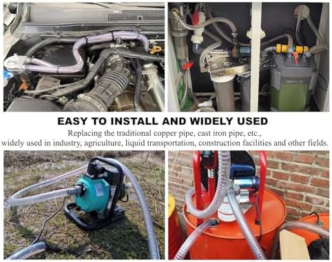 3/4" ID x 1" OD Heavy-Duty Steel Wire Vacuum Suction Hose, PVC High Pressure UV Chemical Resistant Thick Flexible Vinyl Tubing, Bilge Pump Hose,16.4FT - Image 6