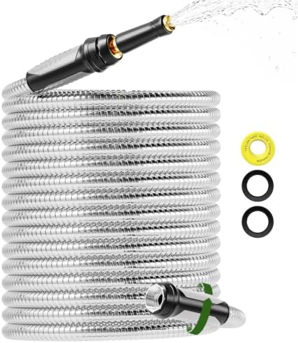 SPECILITE 100ft 304 Stainless Steel Garden Hose with Swivel Handle Nozzle by SPECILITE