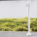 Garden Water Column Vertical Square 304 Stainless Steel with Double Faucet Antifreeze Freestanding Garden Hose Holder for Patio Backyard(White B,High-end) by ZUGIATP