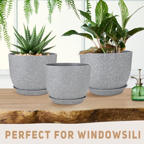 YNNICO Plant Pots 12/10/9 inch Set of 3, with Multi Mesh Drainage Holes - Image 5