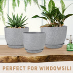 YNNICO Plant Pots 12/10/9 inch Set of 3, with Multi Mesh Drainage Holes - Image 5