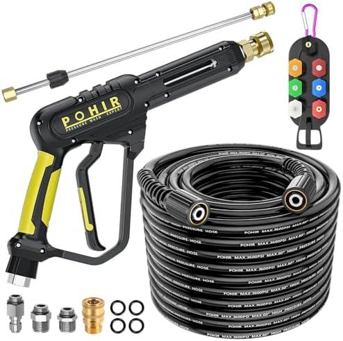 Pressure Washer Gun and Hose 3600 PSI, Quick Connect 3/8" by POHIR