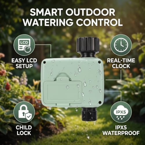 Sprinkler Timer 1 Zone Rain Sensor, Programmable Water Hose Timer, Automatic Watering System Drip Irrigation Controllerfor Garden Yard Lawn Outdoor - Image 4