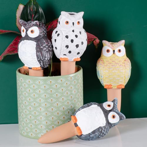 4 Pack Owl Shaped Drip Irrigation Device Top Refill Design Slow Release - Image 5