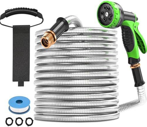 75 FT Leak-proof Stainless Steel Metal Garden Hose,Non-Expanding Water Hose by GARDENWORK