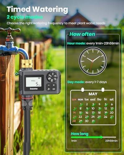 2 PCS Water Timer with Brass Inlet, Water Sprinkler Timer with Rain Delay/Manual/Automatic Drip Irrigation and Lawn Watering System for Yard - Image 2