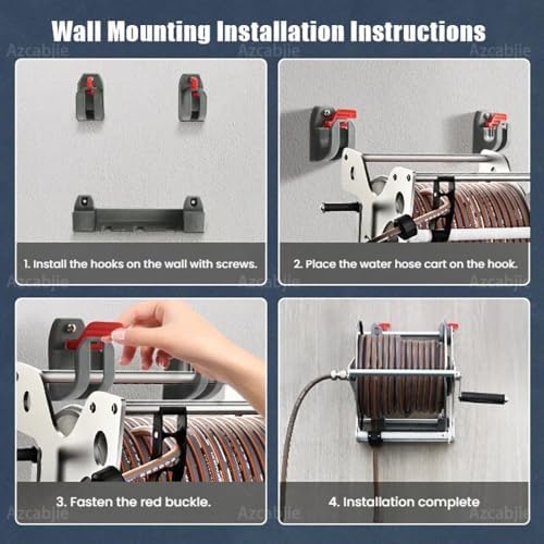 Stainless Steel Wall Mounted Floor Standing Hose Reel B-50mHose - Image 7