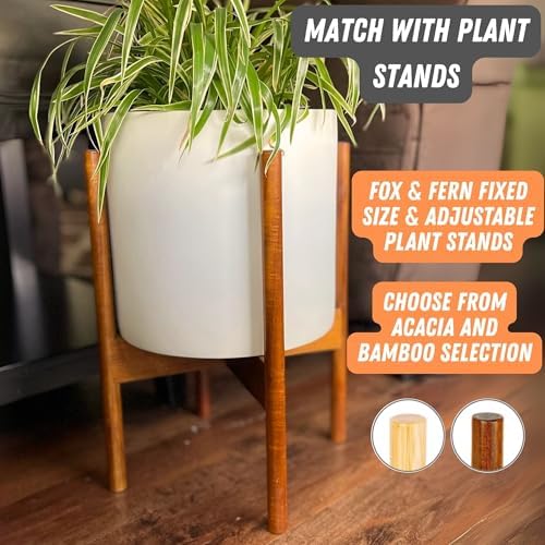 Fox & Fern Large Planter for Indoor or Outdoor, White Matte, 8 Inch - Image 7