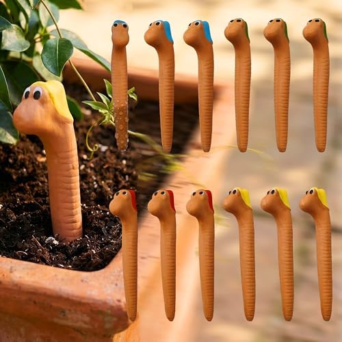 Set of 12 Cute Worms Plant Water Meter, Soil Moisture Indicator by Unknown