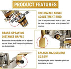 Impact Sprinkler Head Brass Pulsating Sprinkler Lawns Garden Adjustable 360 Degrees Watering Heavy Duty Sprinkler Head with Nozzles for Yard and Grass Irrigation (9 Pieces) - Image 4