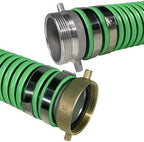Gloxco Heavy Duty EPDM All Weather Suction Hose Assembly, Black Tube, Lime Green Helix, 3" Inside Diameter with Male x Female NPSM Pinlug Fittings Installed, 20 ft Length - Image 3