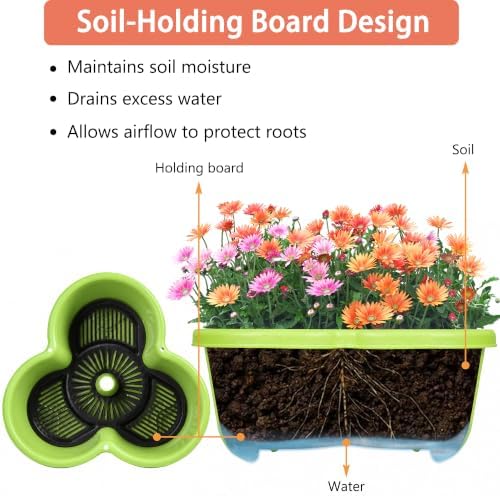 VECELO 5 Tier Vertical Garden Planter, Self Watering Stackable Planters with Wheels for Strawberries, Herbs, Flowers, Vegetables, Multicolor - Image 5