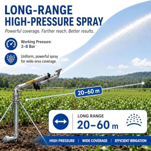 Heavy-Duty All-Metal Rain Gun Sprinkler with Six Interchangeable Nozzles Model 50 - Image 2
