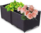 YSUEFIJO Planter Box Outdoor Raised, Raised Garden Bed for Vegetables, Garden Bed Kit Plastic, with Drainage Holes, for Flowers, Herbs, Fruits by WELCOMETOYSUEFIJO