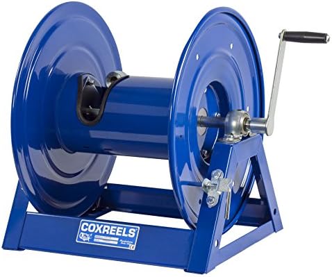 Coxreels 1125-5-100 Hand Crank Steel Hose Reel, 1125 Series – ¾" x 100', 3,000 PSI - Heavy Duty All Welded Steel A Frame - Adjustable Tension Break – Made in The USA, Blue - Image 6