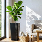 KOL Planters for Outdoor Plants, 28 Inch Tall Black Plant Pots, 2 Pack - Image 7